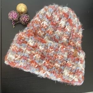 Handmade Fuzzy Warm Wool Blend Crochet Cable Knit Hat Marble Beanie Men Women